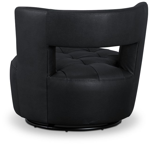 Zion Black Micro Swivel Accent Chair