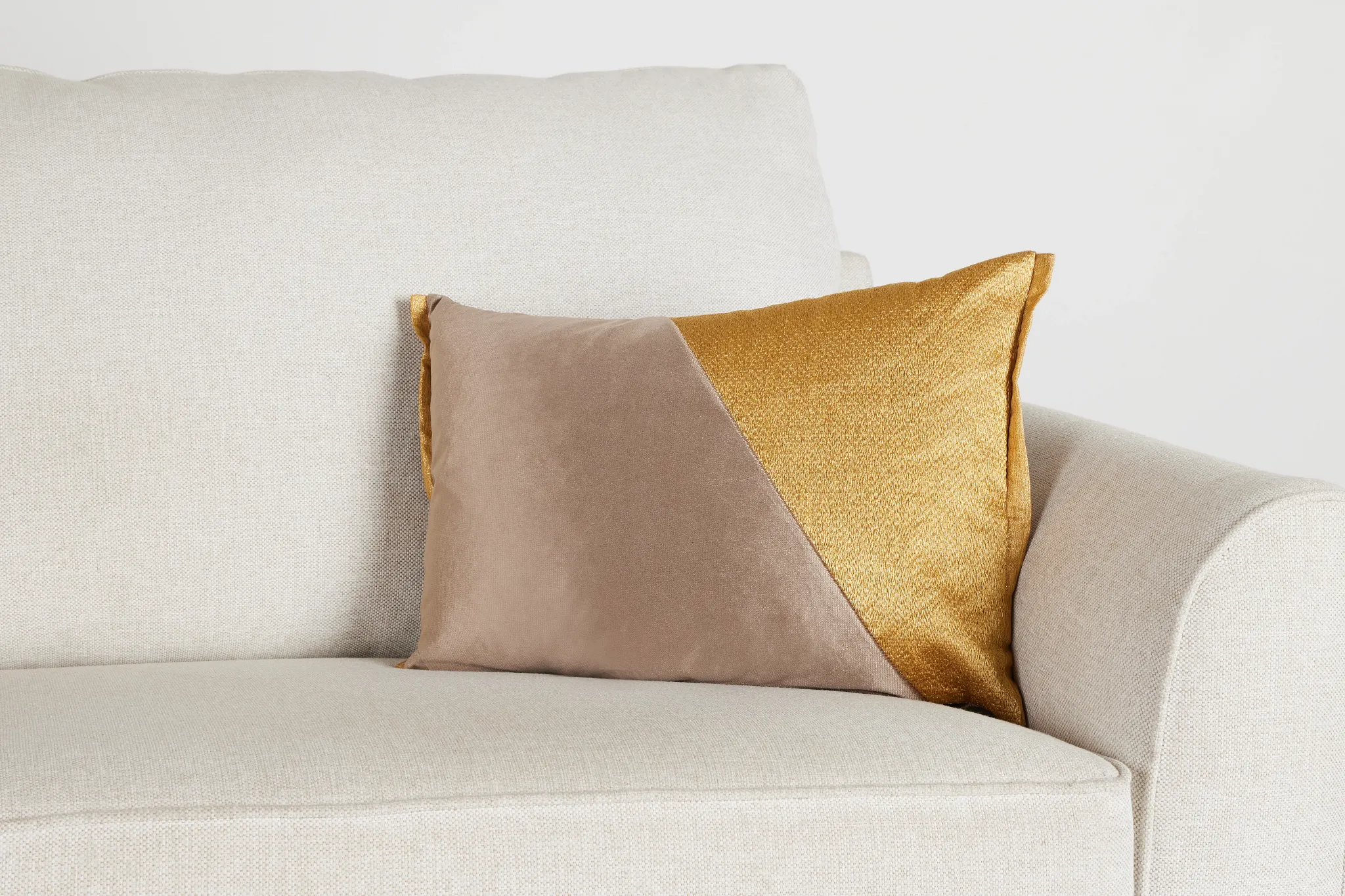 Lacey Beige Velvet Lumbar Accent Pillow