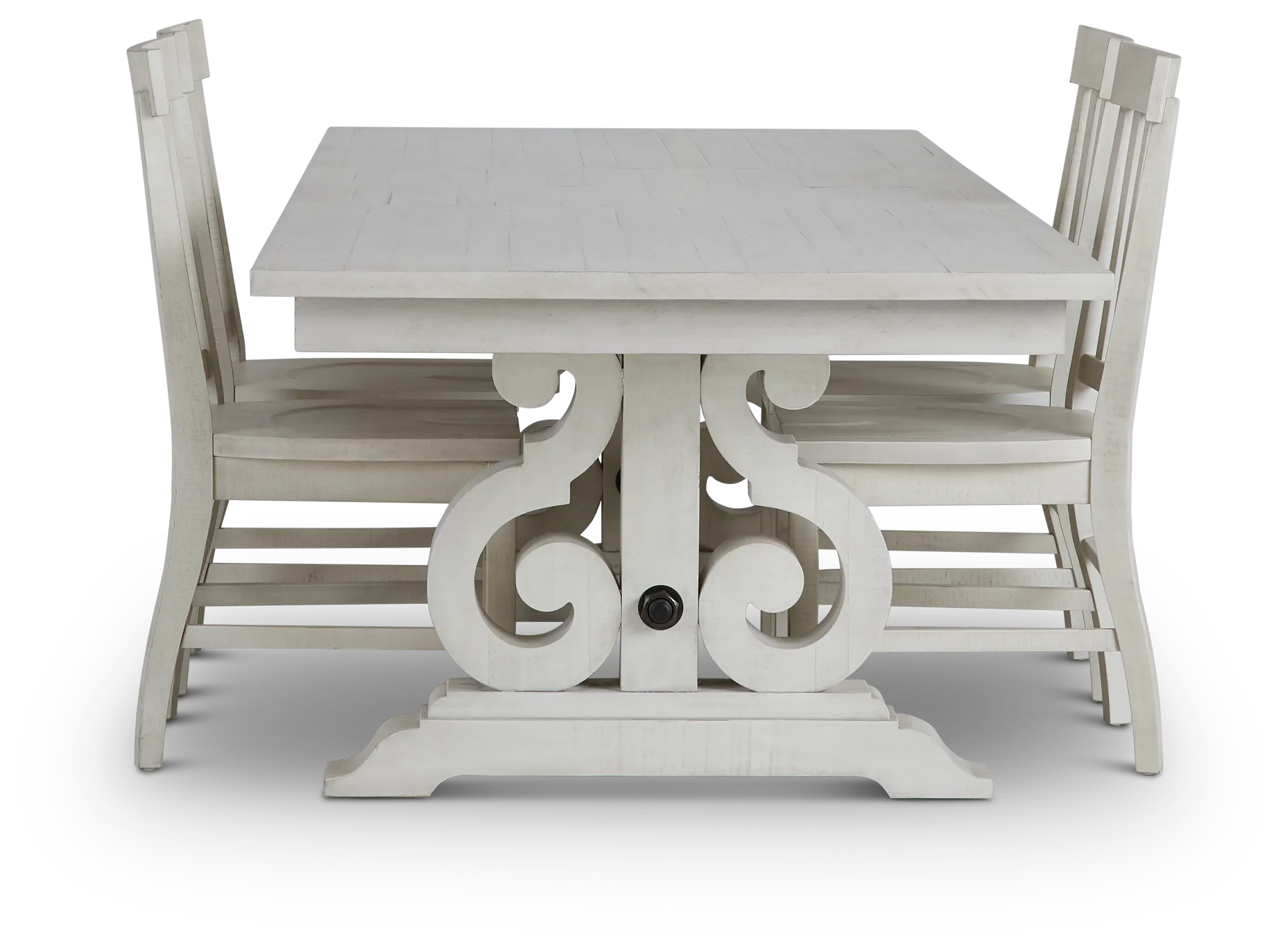 Sonoma Ivory Trestle Table & 4 Wood Chairs