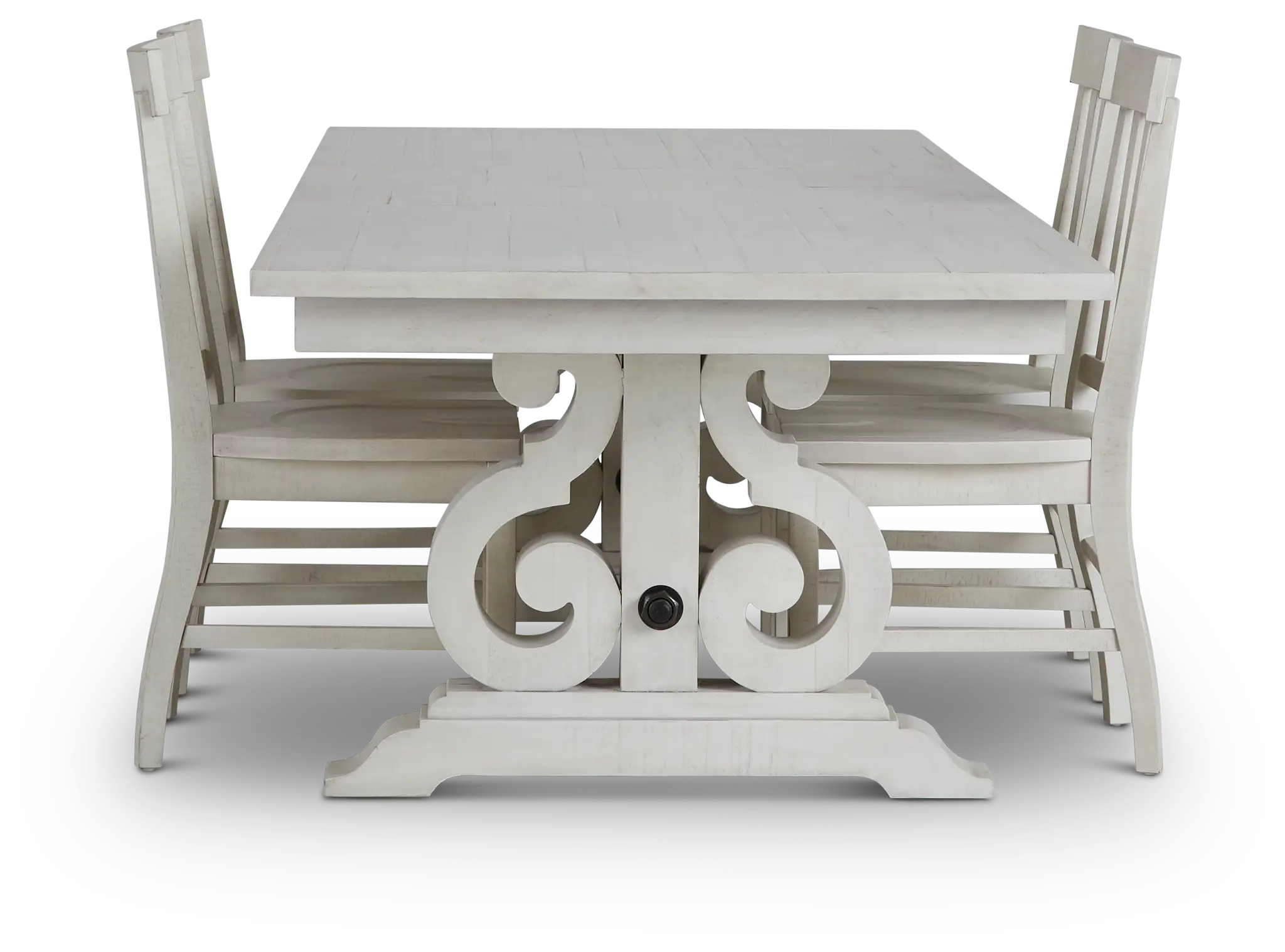 Sonoma Ivory Trestle Table & 4 Wood Chairs Sonoma Ivory Trestle Table & 4 Wood Chairs