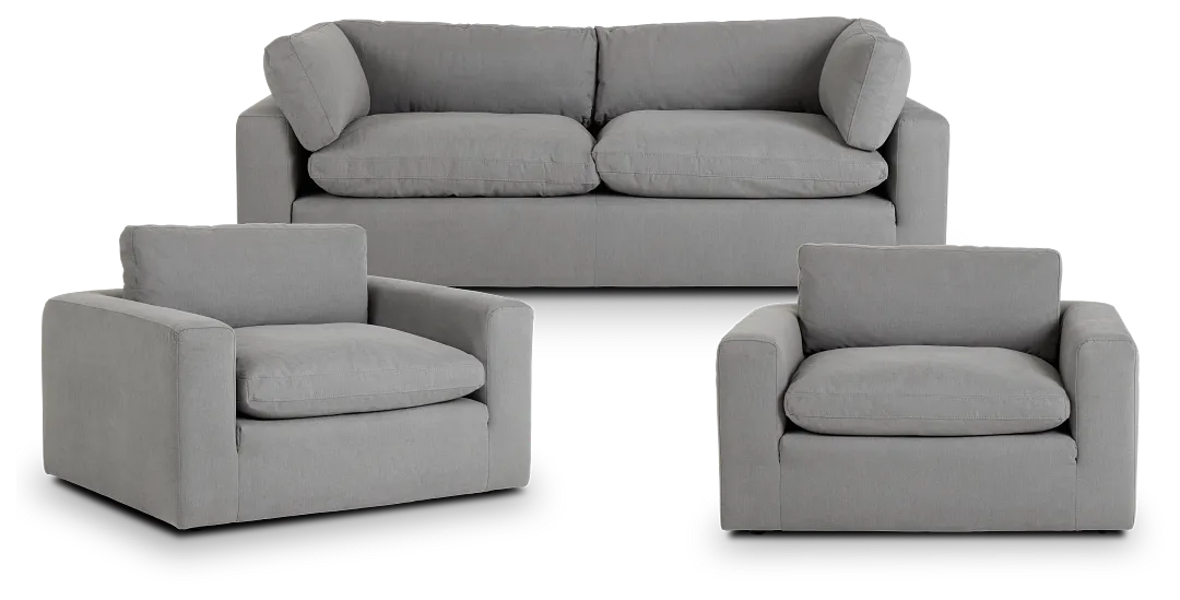 Grant Light Gray Fabric Living Room