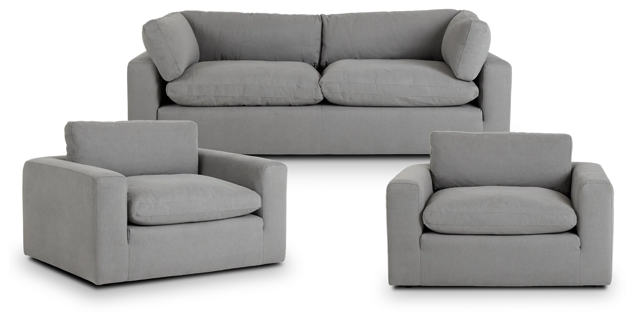 Grant Light Gray Fabric Living Room