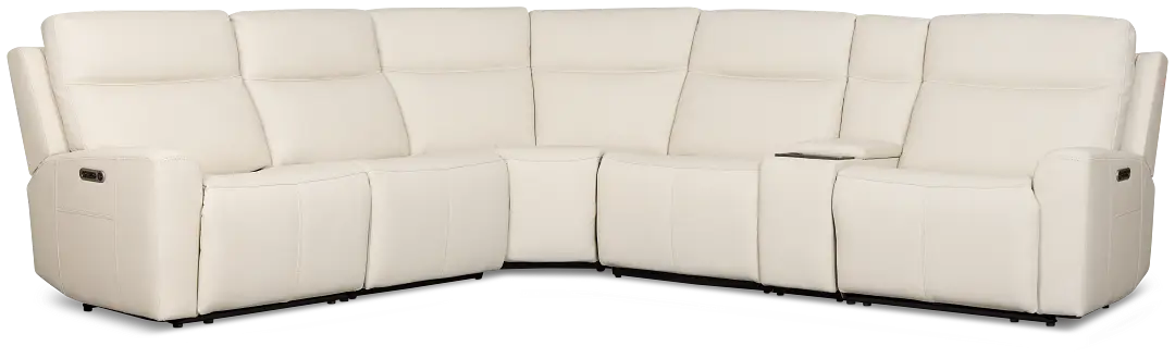 Flexsteel Sterling Ivory Lthr/vinyl Medium Dual Power 2-arm Reclining Sectional Flexsteel Sterling Ivory Lthr/vinyl Medium Dual Power 2-arm Reclining Sectional