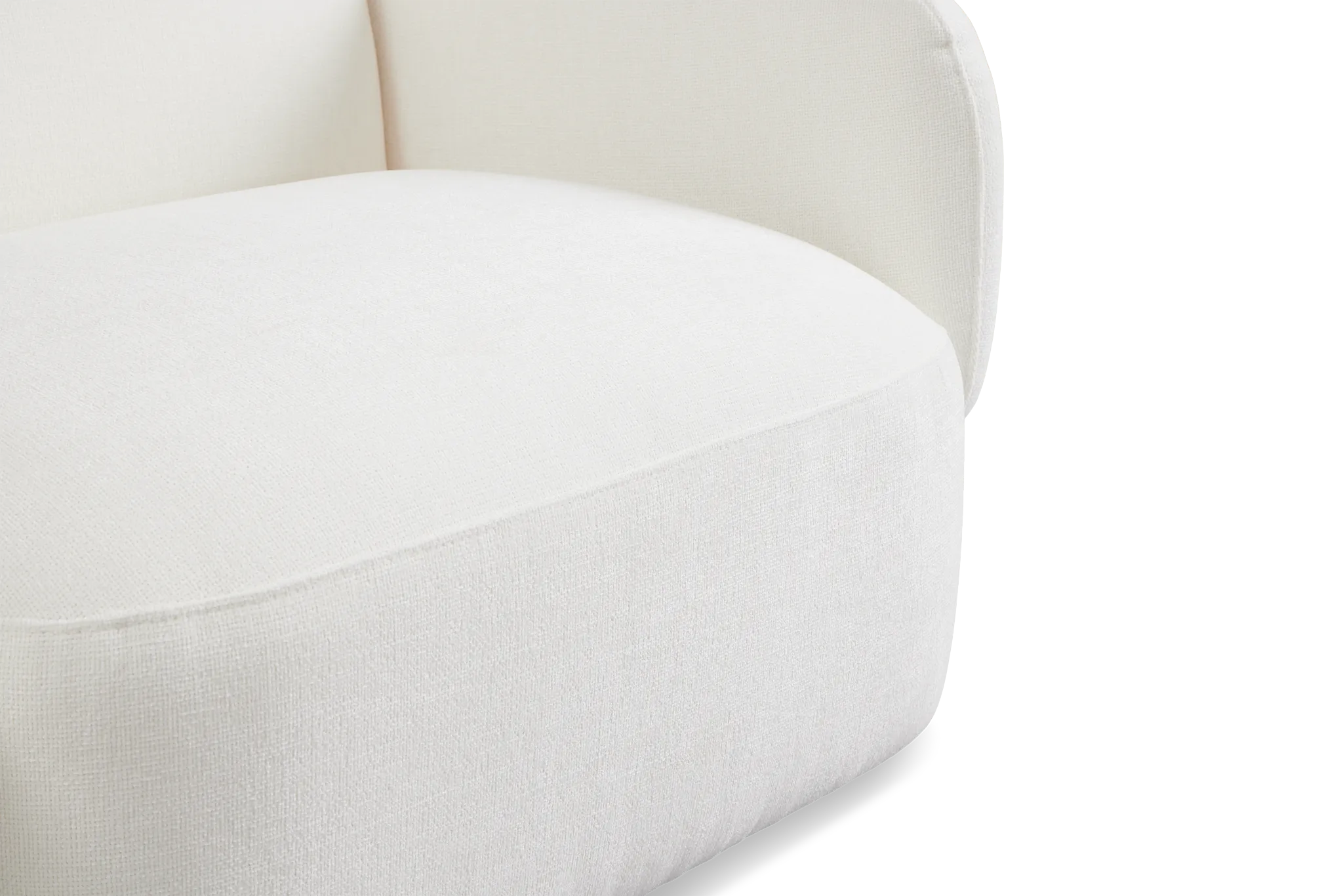 Halsey White Fabric Medium Left Facing Cuddler Sectional