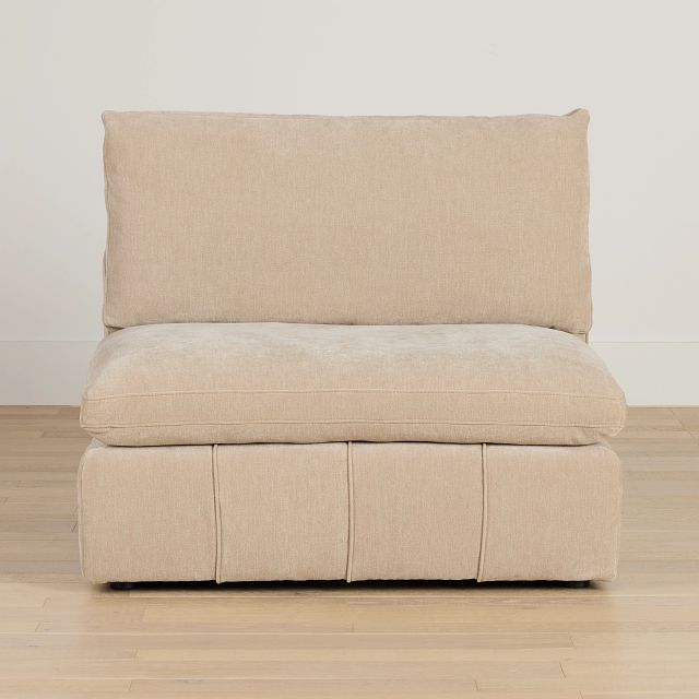 Cruz Light Beige Fabric Armless Chair
