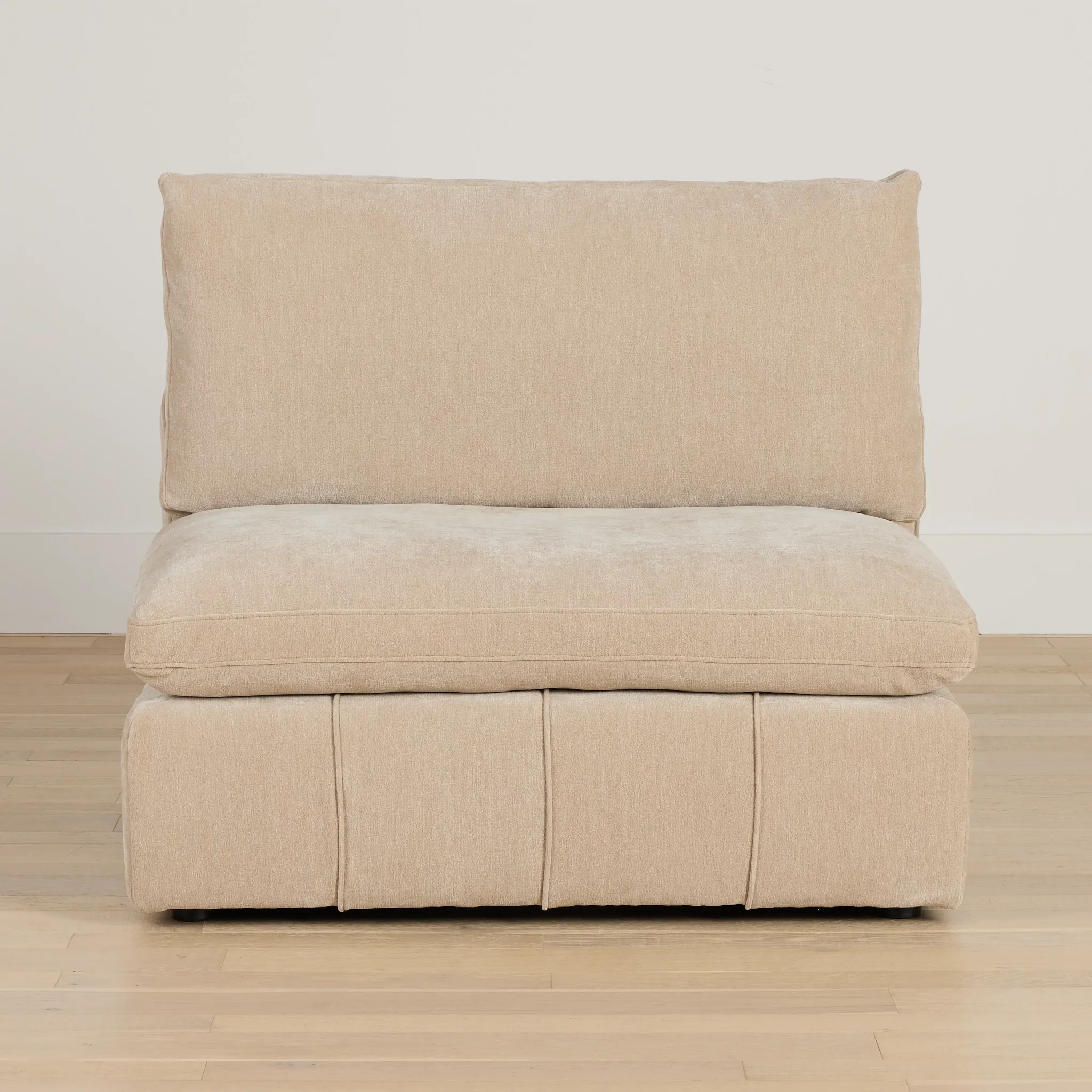 Cruz Light Beige Fabric Armless Chair