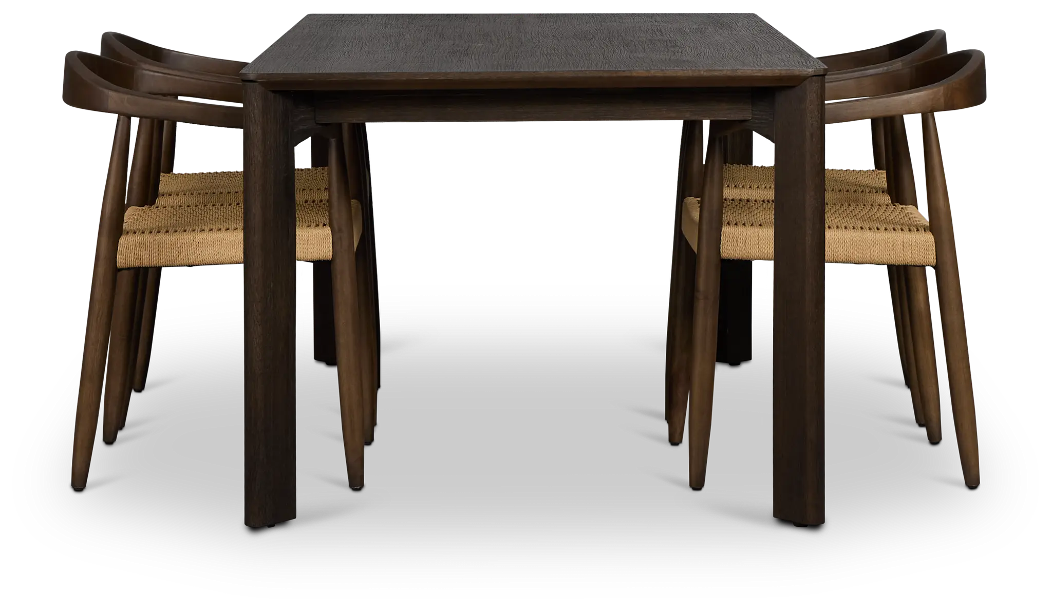 Santorini Dark Tone Rect Table & 4 Curved Chairs Santorini Dark Tone Rect Table & 4 Curved Chairs