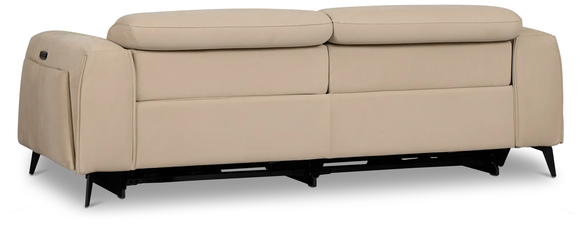 Reyna Beige Micro Power Reclining Loveseat Reyna Beige Micro Power Reclining Loveseat