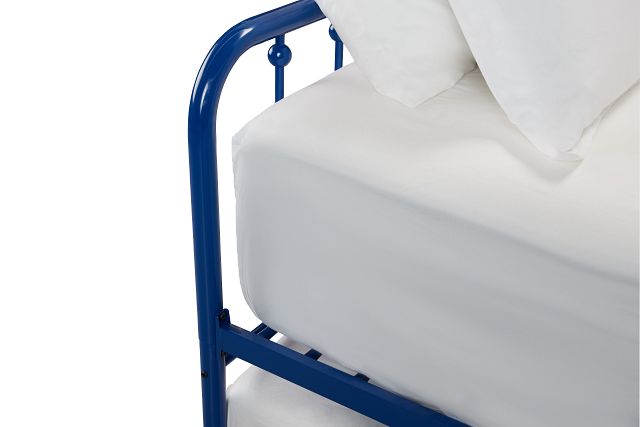 Rory Blue Metal Trundle Daybed