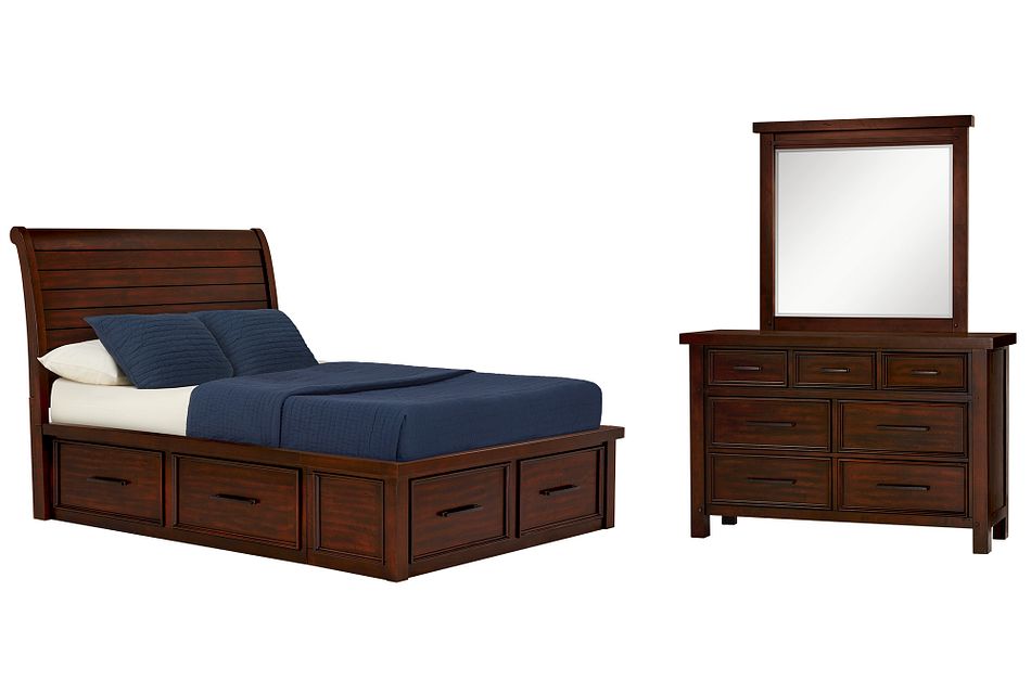 Napa Dark Tone 6-drawer Sleigh Storage Bedroom