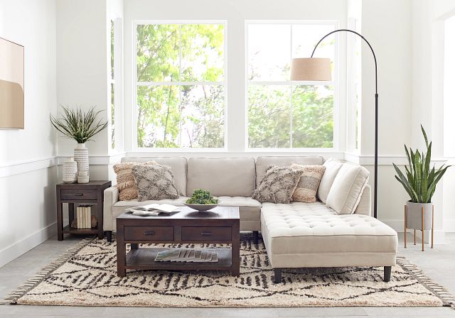 Eli Taupe Micro Right Chaise Sectional