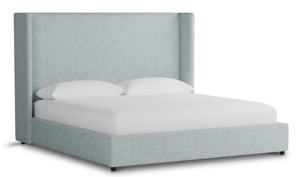 Captiva Natural Beauty Light Blue 60" Upholstered Shelter Bed Captiva Natural Beauty Light Blue 60" Upholstered Shelter Bed