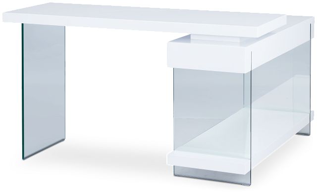 Olympia White Small L Desk