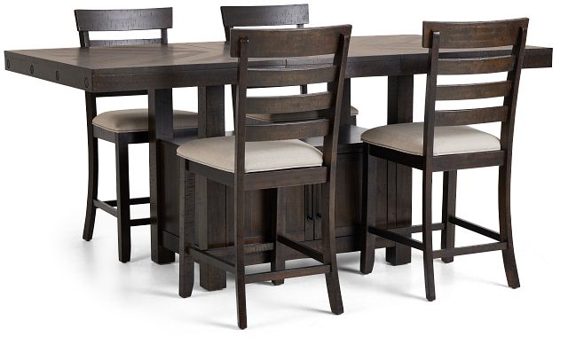 Colorado Dark Tone High Table & 4 Barstools