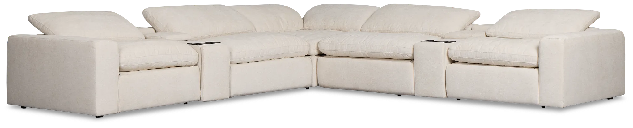 Drift Light Beige Fabric Large Triple Power Reclining Two-arm Sectional