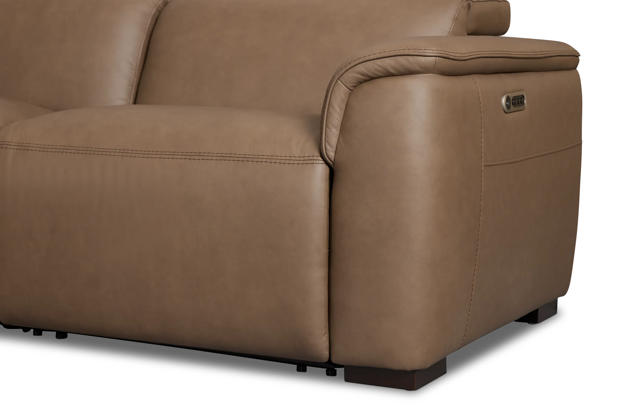 Flexsteel Brodie Dark Brown Lthr/vinyl Small Triple Power Reclining Two-arm Sectional