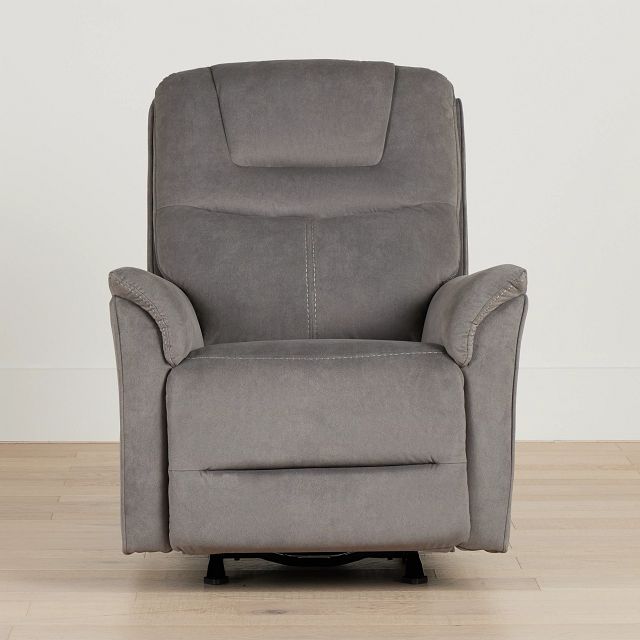 Archie Gray Fabric Power Recliner With Heat And Massage