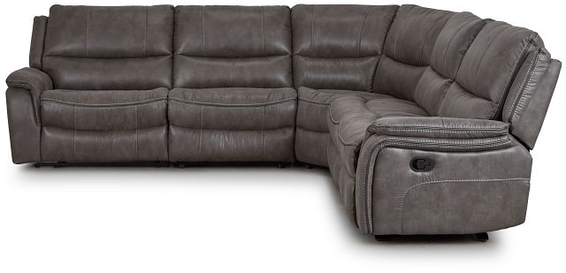 Dober Dark Gray Micro Small Two-arm Manually Reclining Sectional