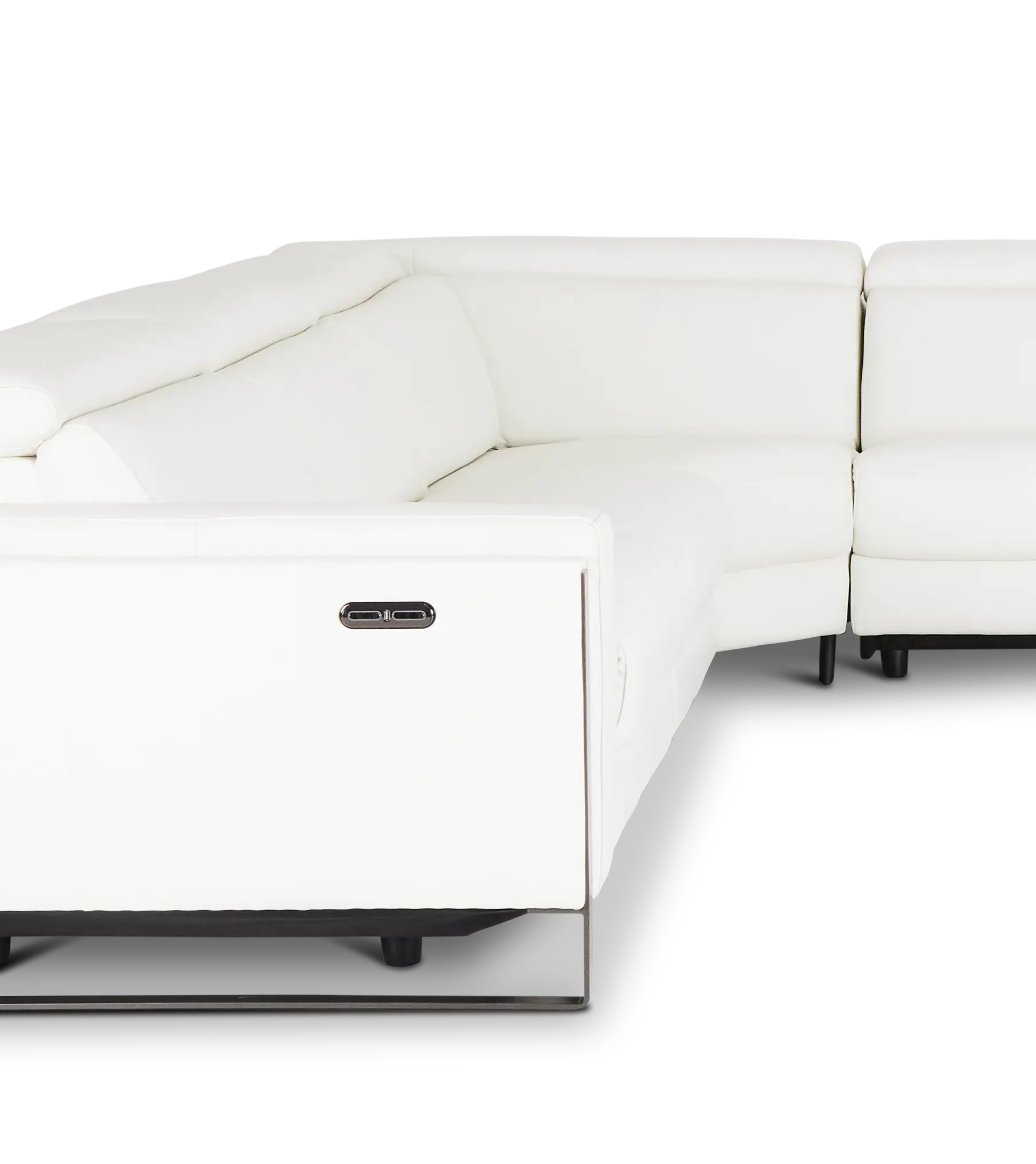 Atlas White Lthr/vinyl Medium Dual Power Right Chaise Sectional Atlas White Lthr/vinyl Medium Dual Power Right Chaise Sectional