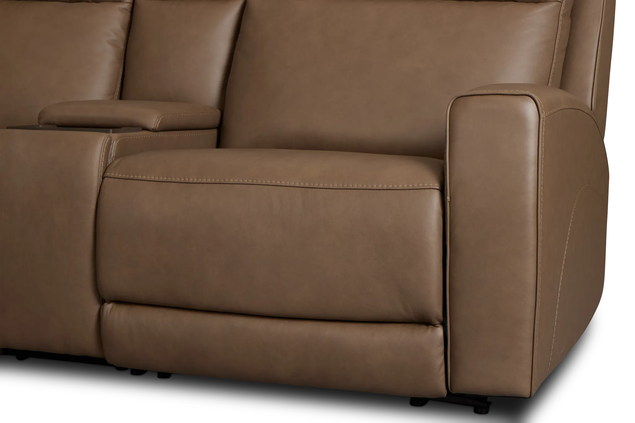 Flexsteel Belmont Dark Brown Lthr/vinyl Medium Dual Power 2-arm Reclining Sectional