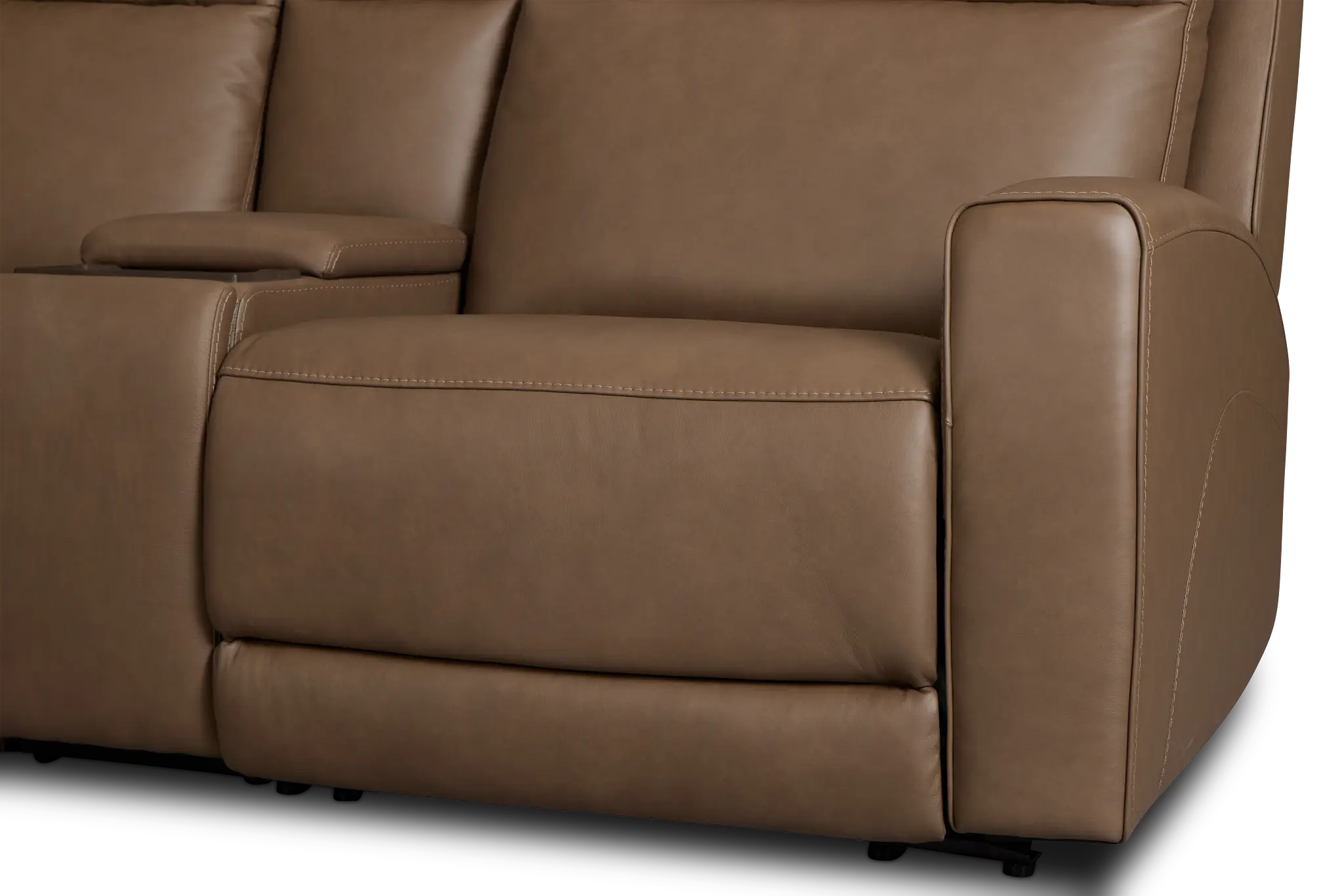 Flexsteel Belmont Dark Brown Lthr/vinyl Medium Dual Power 2-arm Reclining Sectional Flexsteel Belmont Dark Brown Lthr/vinyl Medium Dual Power 2-arm Reclining Sectional