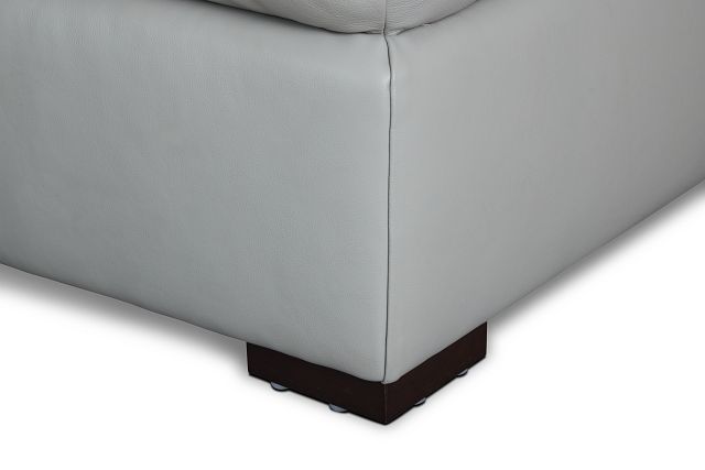 Amari Gray Leather U-shaped Sectional W/ Left Bumper