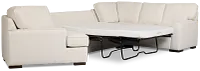 Sinclair Light Beige Fabric Left Cuddler Cooling Memory Foam Sectional