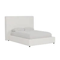 Grayton Gellar White 54" Upholstered Platform Bed