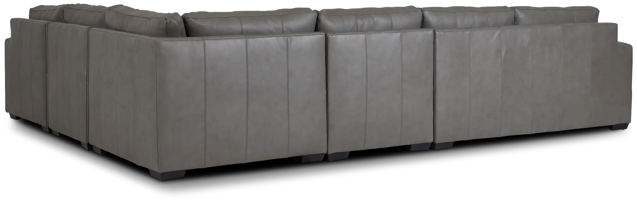 Dawkins Gray Leather Large Right Chaise Sectional Dawkins Gray Leather Large Right Chaise Sectional