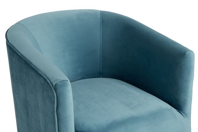 Charlotte Light Blue Velvet Swivel Accent Chair