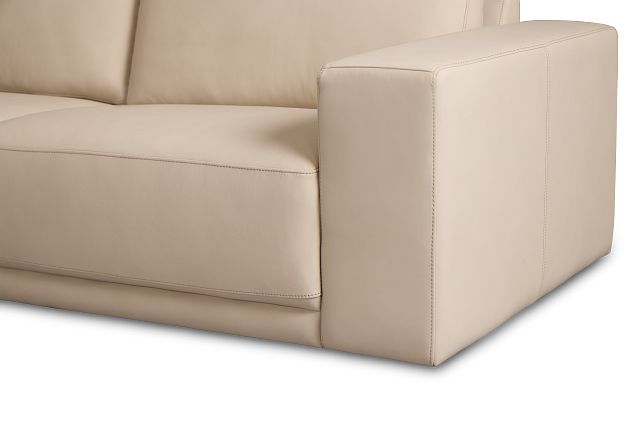 Kellan Ivory Leather Small Two-arm Sectional
