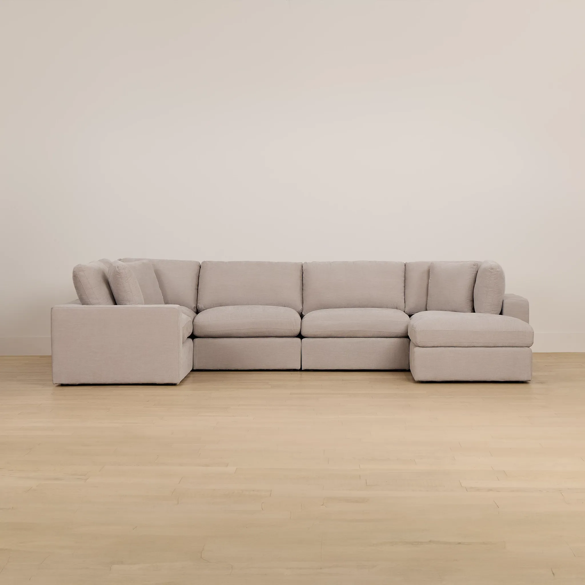 Breeze Taupe Fabric 6-piece Pit Sectional