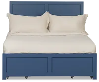 Charleston Dark Blue Panel Bed With 4 Storage Drawers
