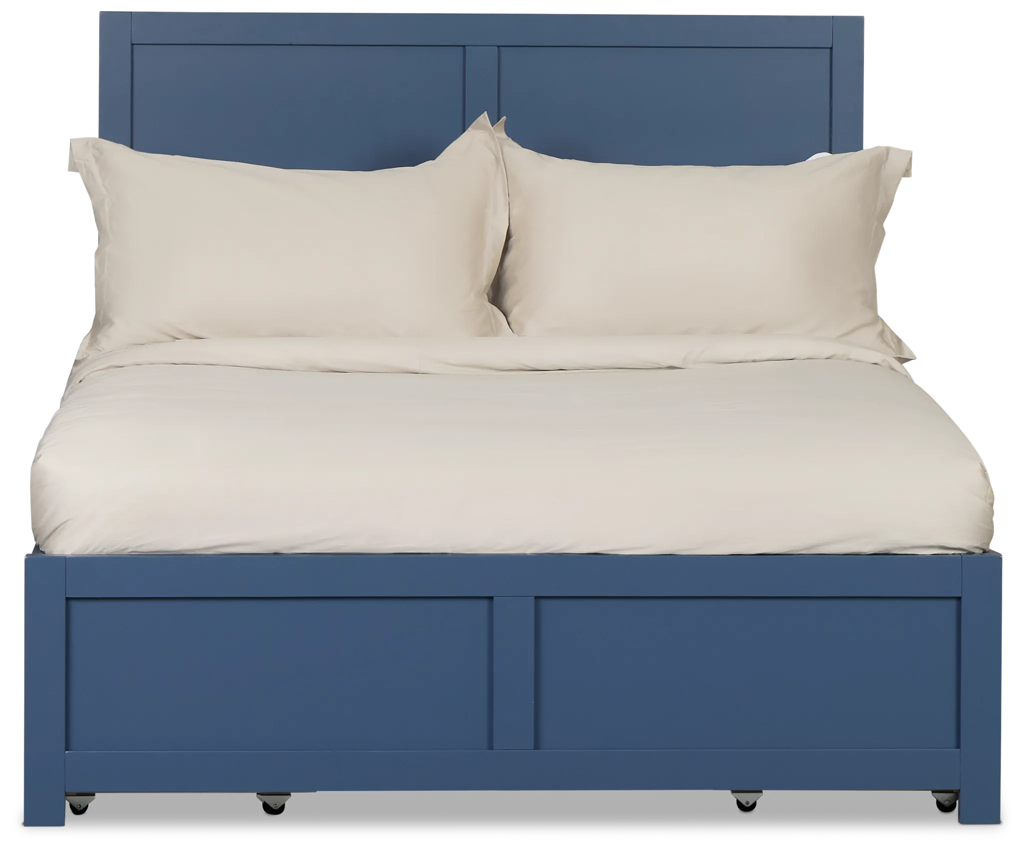 Charleston Dark Blue Panel Bed With 4 Storage Drawers