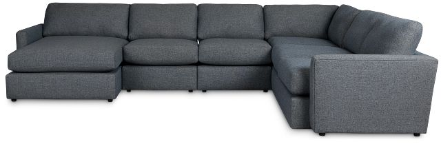 Noah Dark Gray Fabric Large Left Chaise Sectional