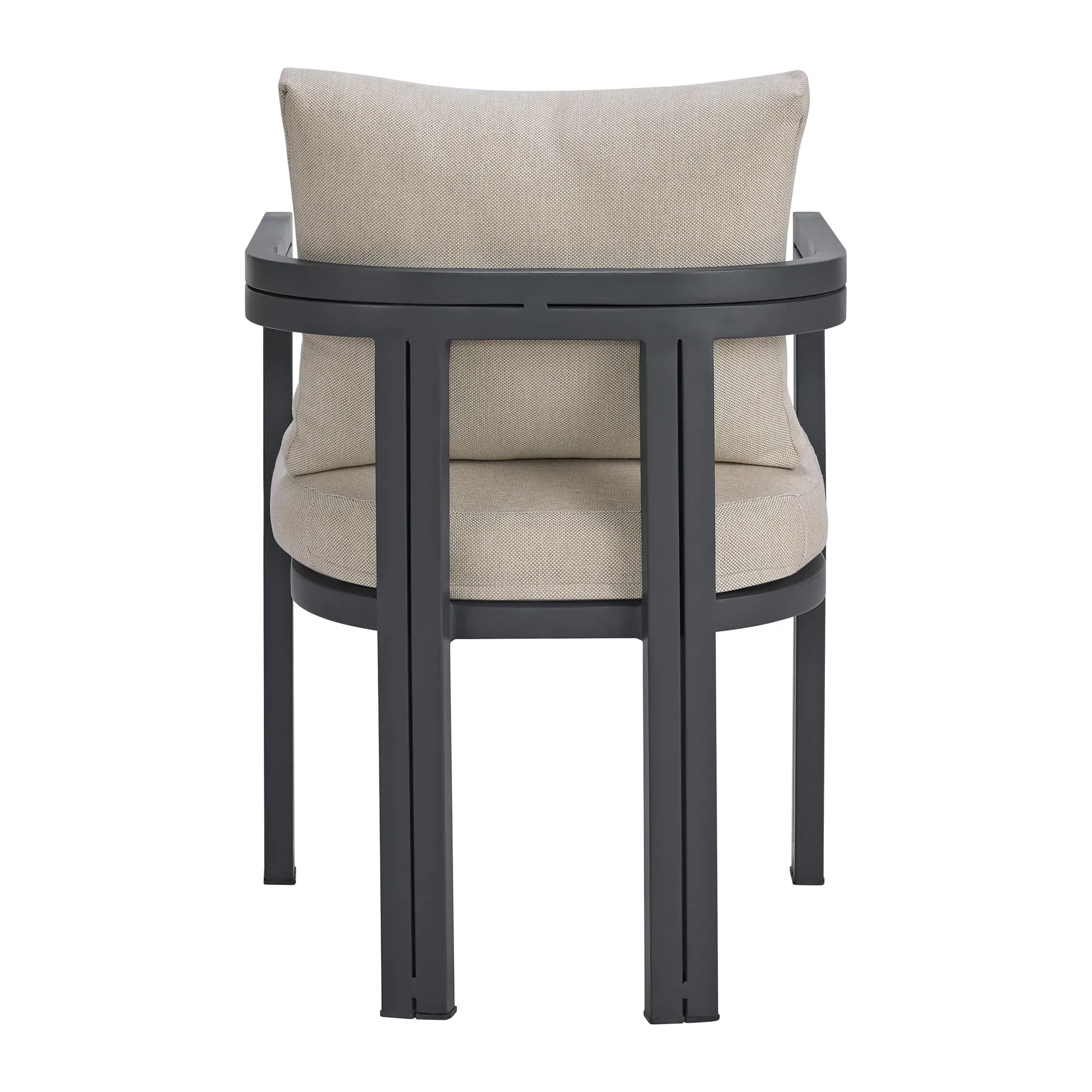Luai Dark Gray Cushioned Arm Chair