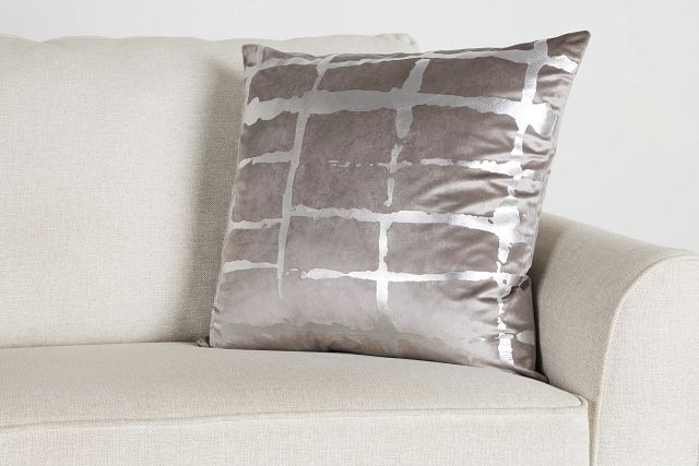 Gia Silver 22" Accent Pillow