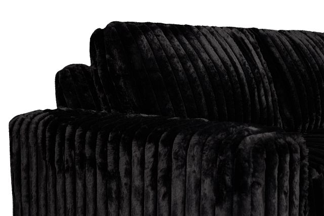 Teddy Black Fabric Large Two-arm Sectional