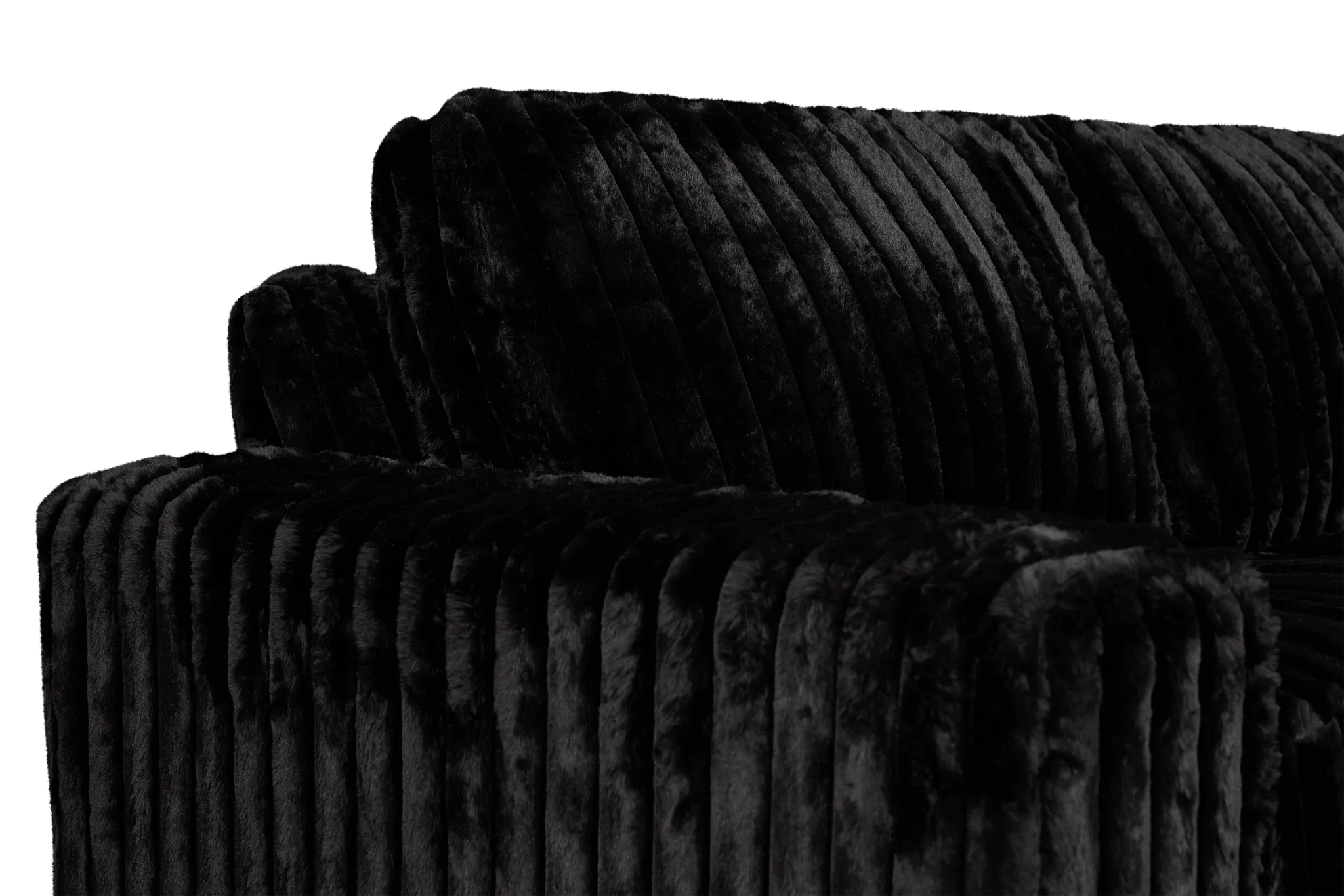 Teddy Black Fabric Large Two-arm Sectional