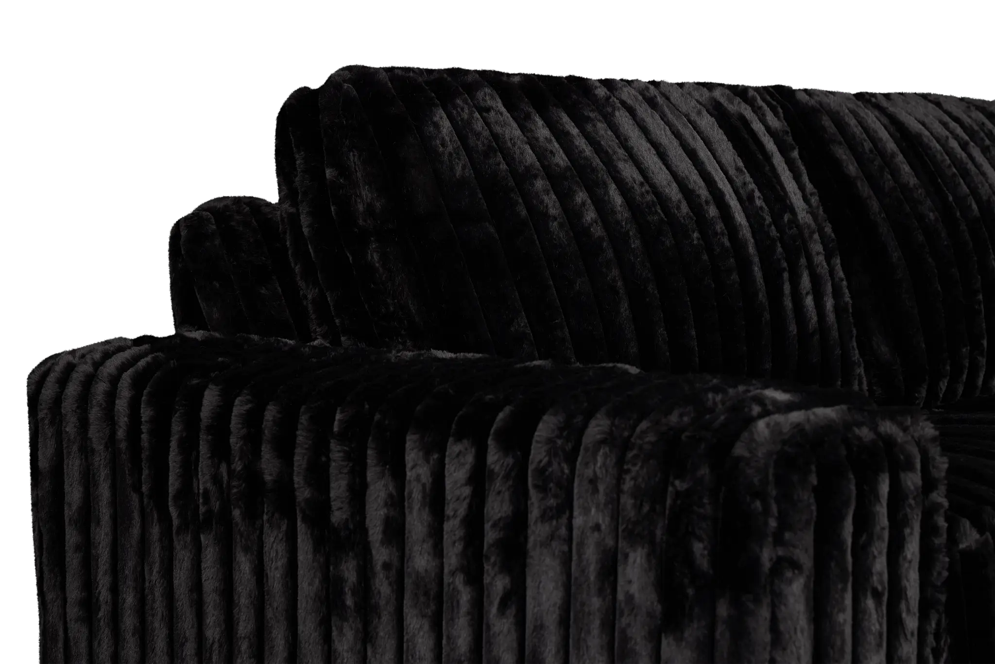 Teddy Black Fabric Large Two-arm Sectional Teddy Black Fabric Large Two-arm Sectional