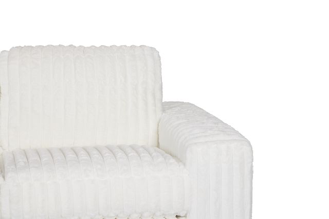 Teddy White Fabric Small Left Chaise Sectional
