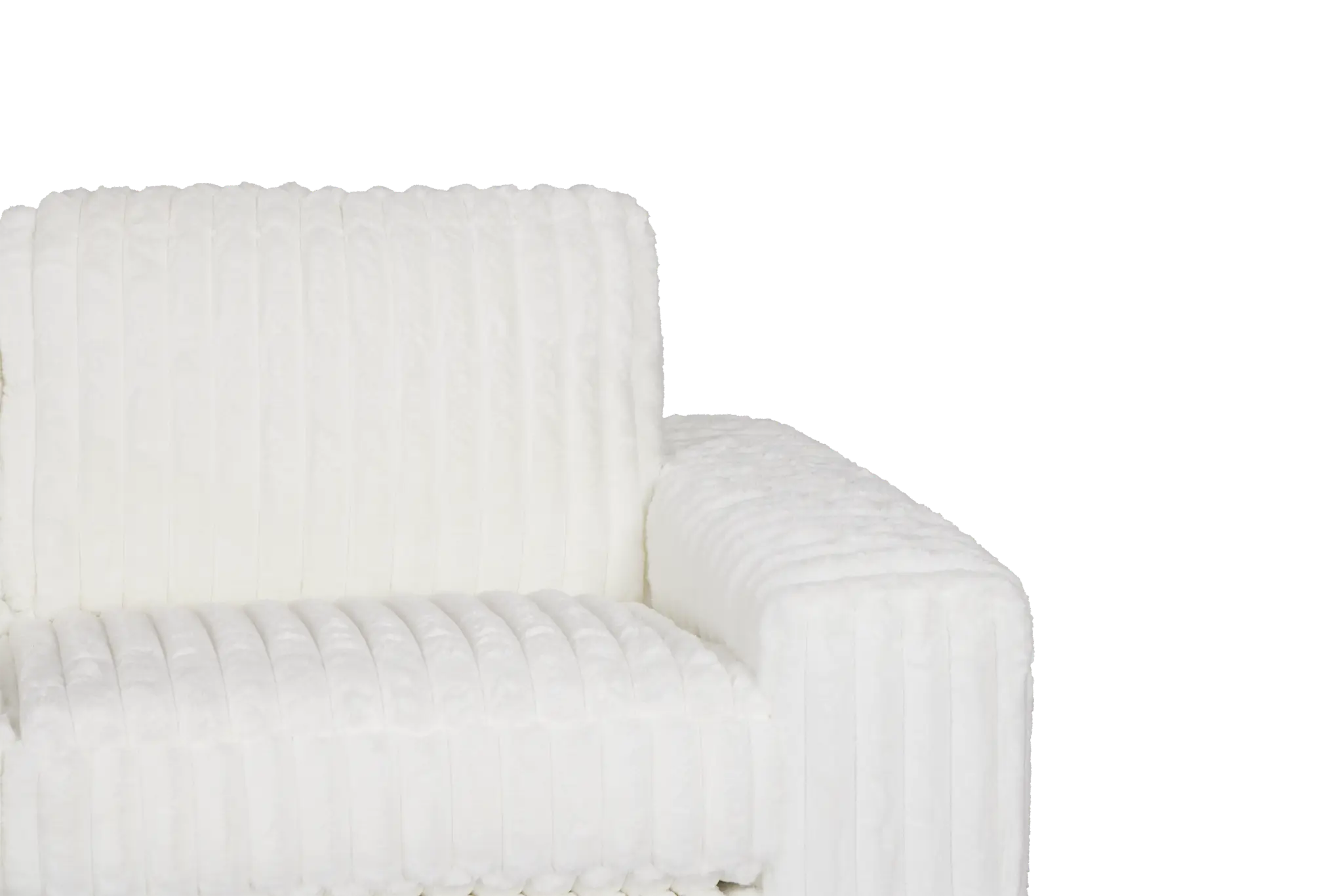 Teddy White Fabric Small Left Chaise Sectional Teddy White Fabric Small Left Chaise Sectional