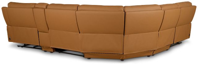 Summit Light Brown Lthr/vinyl Medium Triple Power 2-arm Sectional