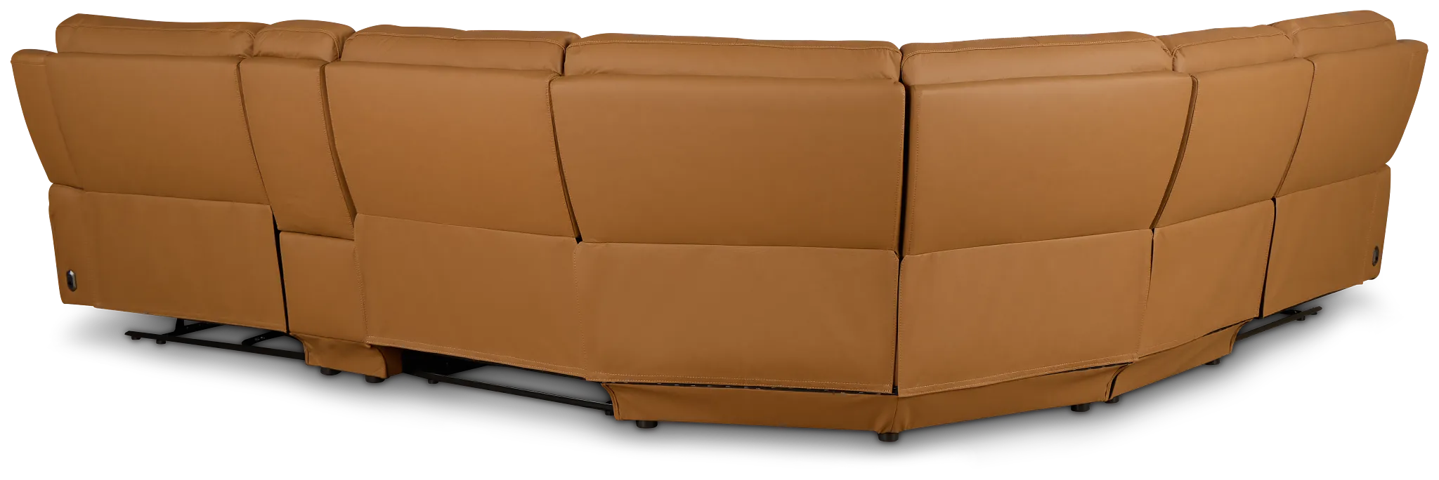 Summit Light Brown Lthr/vinyl Medium Triple Power 2-arm Sectional