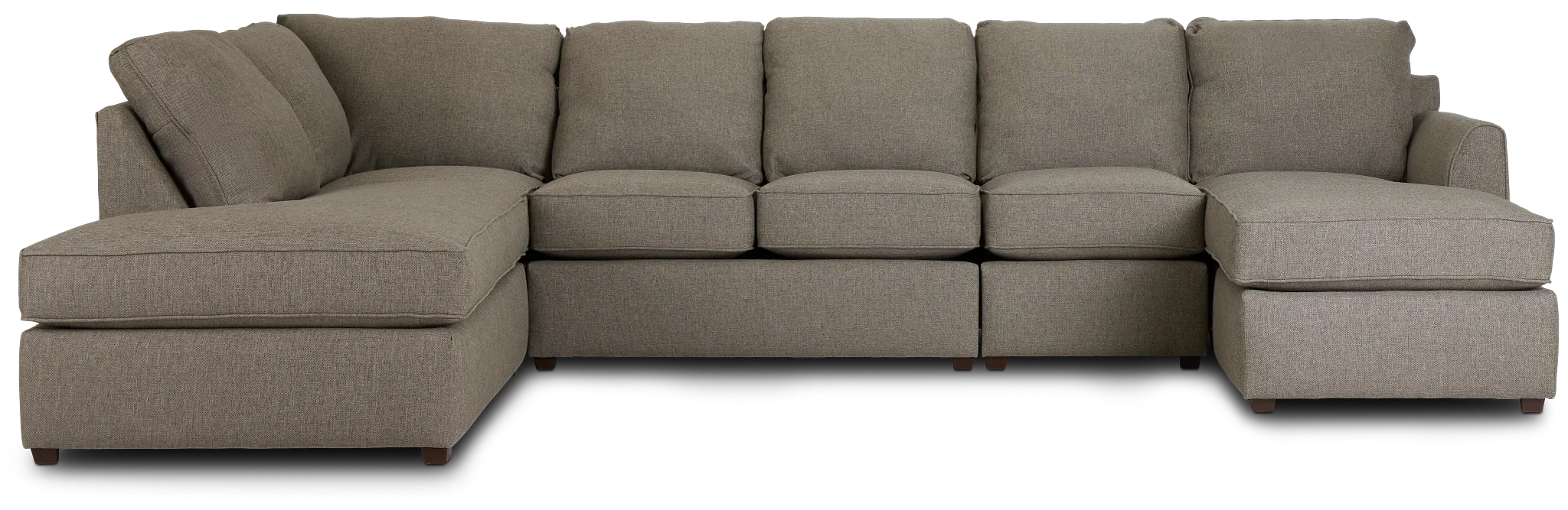 Asheville Brown Fabric Large Left Bumper Sectional