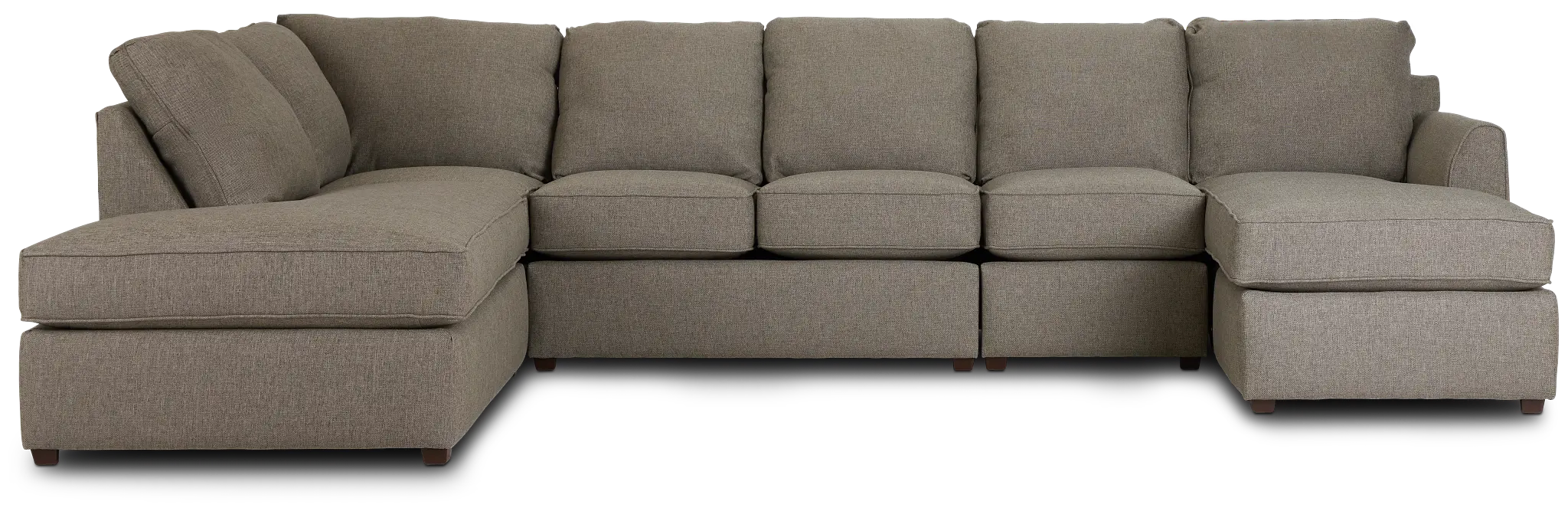 Asheville Brown Fabric Large Left Bumper Sectional Asheville Brown Fabric Large Left Bumper Sectional