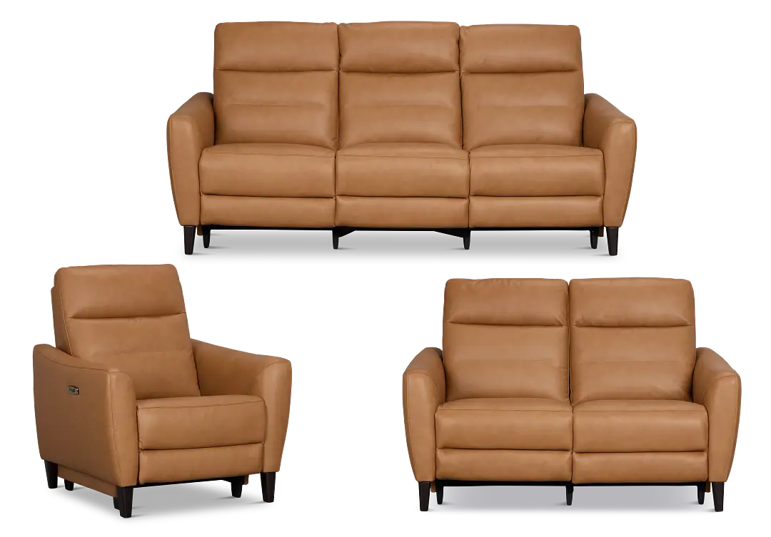 Keaton Brown Lthr/vinyl Power Reclining Living Room Keaton Brown Lthr/vinyl Power Reclining Living Room