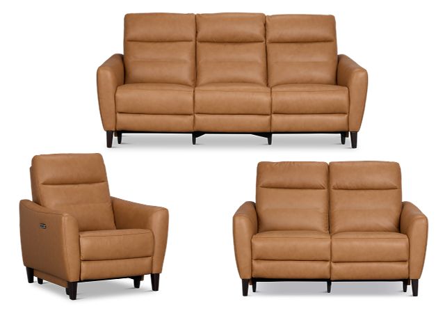 Keaton Brown Lthr/vinyl Power Reclining Living Room