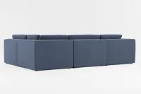 Destin Peyton Dark Blue Fabric 6-piece Pit Sectional