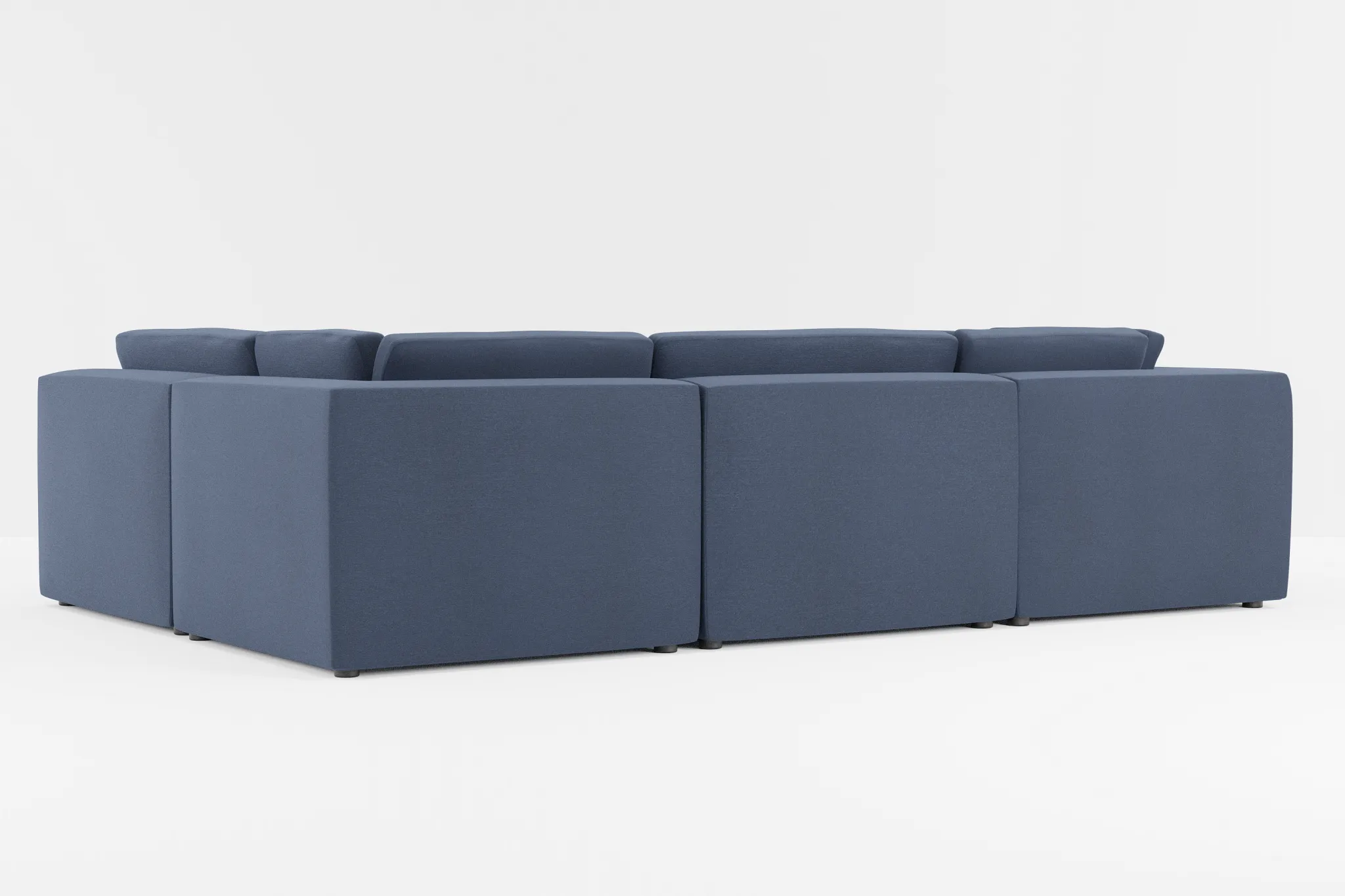 Destin Peyton Dark Blue Fabric 6-piece Pit Sectional